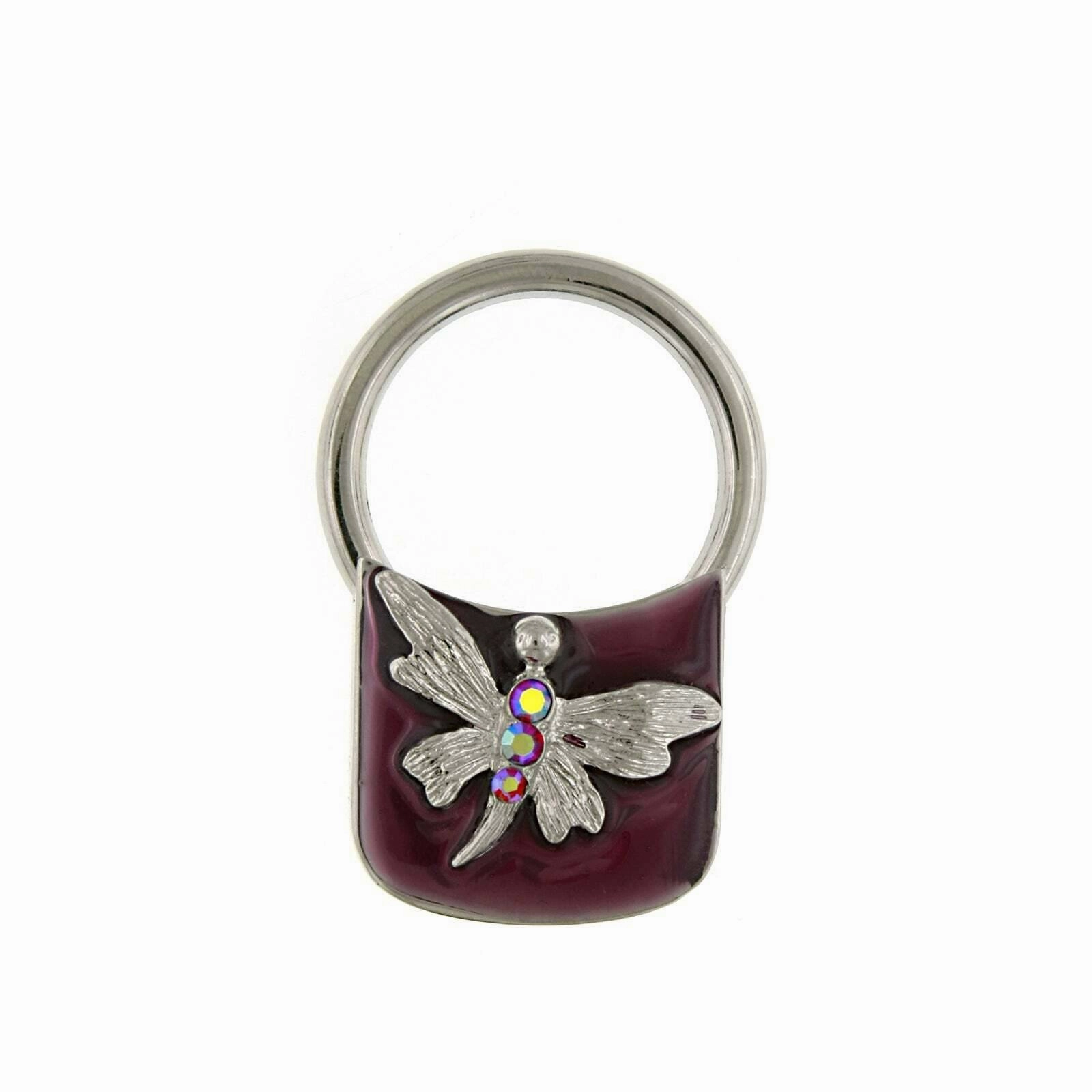 1928 Jewelry AB Crystal Butterfly Enamel Square Key Ring