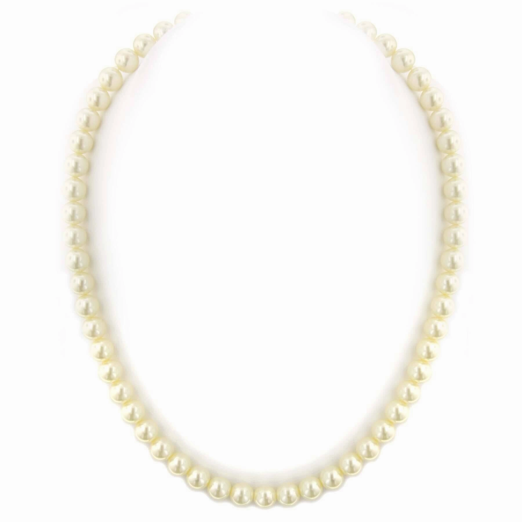 1928 Jewelry Classic 8mm Round Faux Pearl Strand Necklace 18"