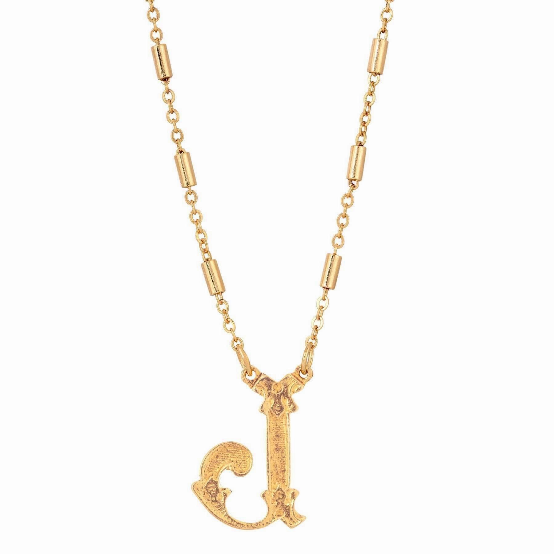 1928 Jewelry Old Fashioned Initial Pendant Necklace 15"   3" Extender