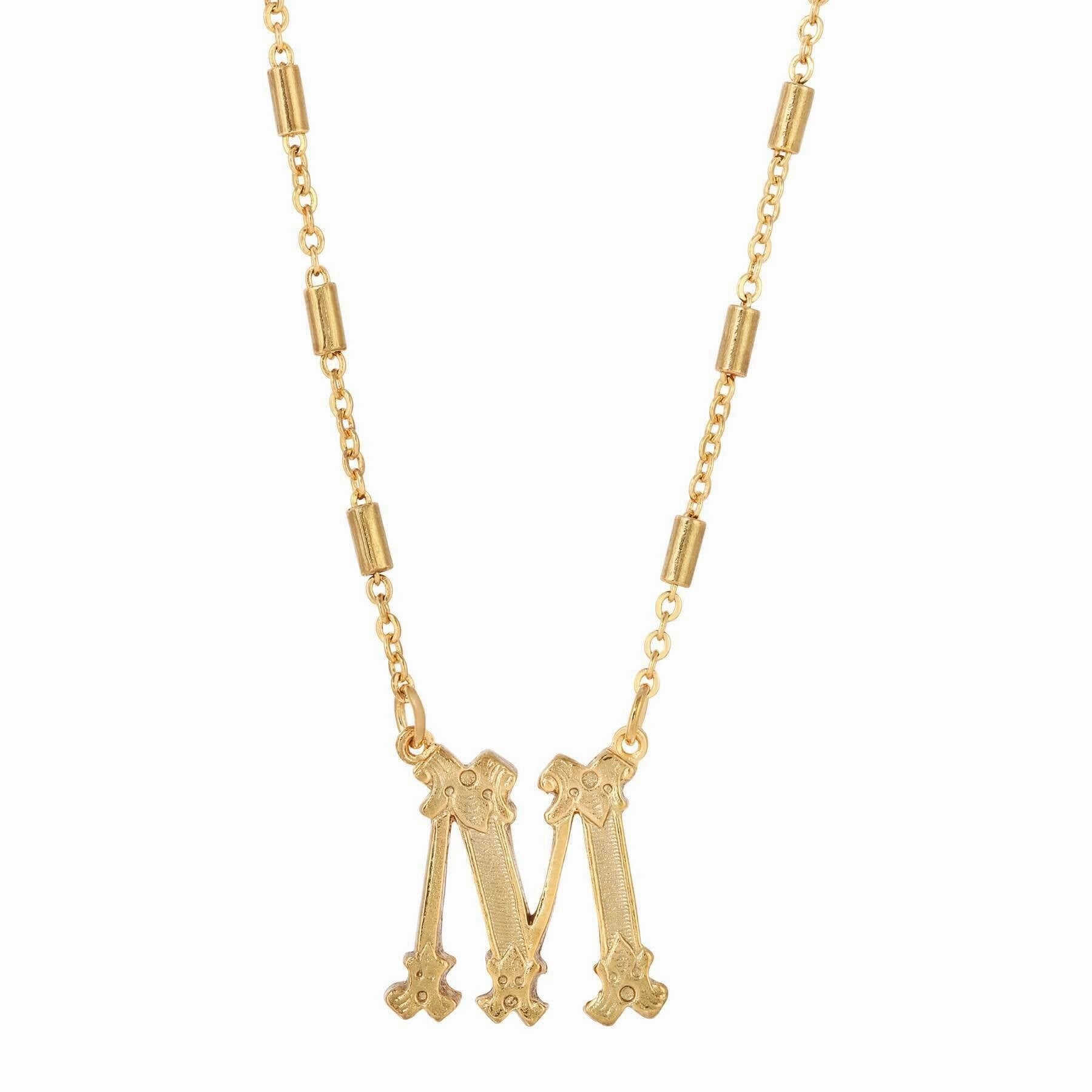 1928 Jewelry Old Fashioned Initial Pendant Necklace 15"   3" Extender