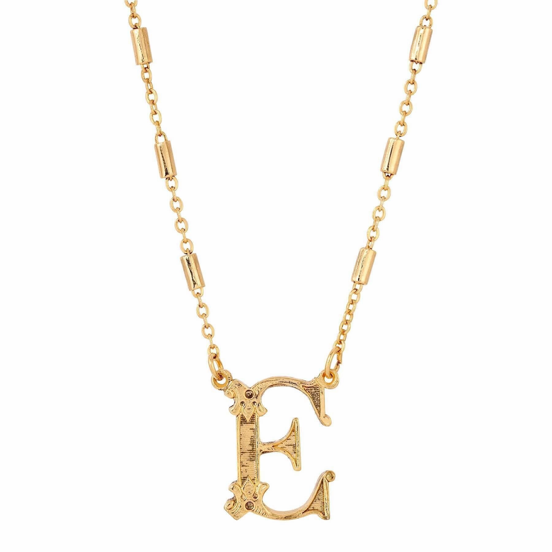 1928 Jewelry Old Fashioned Initial Pendant Necklace 15"   3" Extender