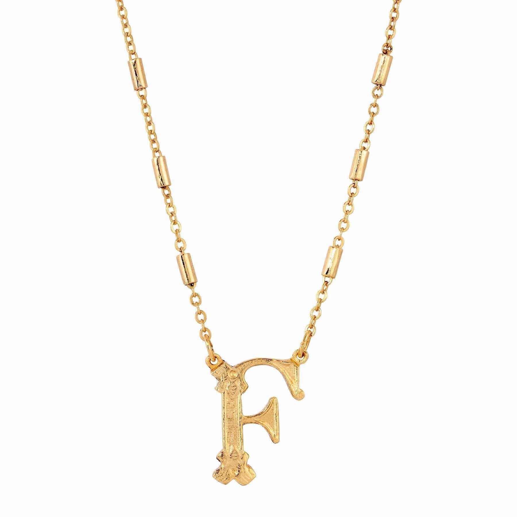 1928 Jewelry Old Fashioned Initial Pendant Necklace 15"   3" Extender