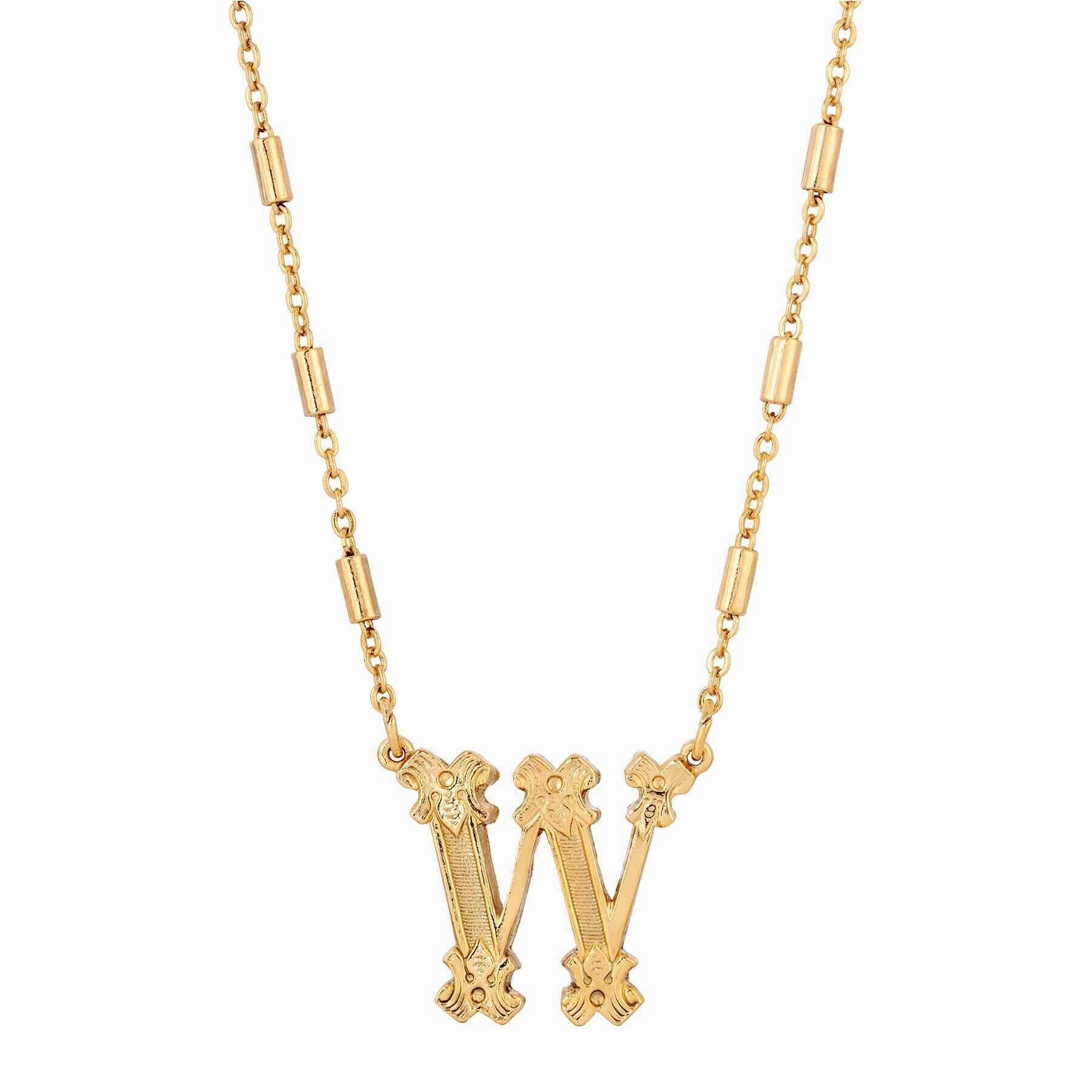 1928 Jewelry Old Fashioned Initial Pendant Necklace 15"   3" Extender