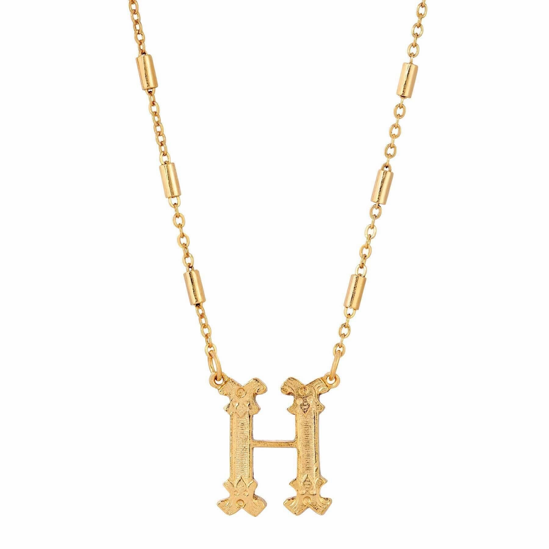 1928 Jewelry Old Fashioned Initial Pendant Necklace 15"   3" Extender