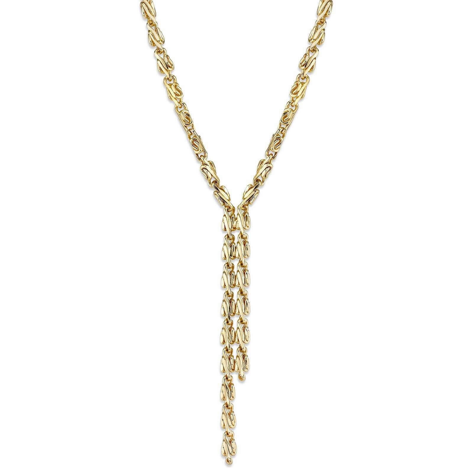 2028 Jewelry Gold Fancy Link Chain Drop Necklace 16"   3" Extender