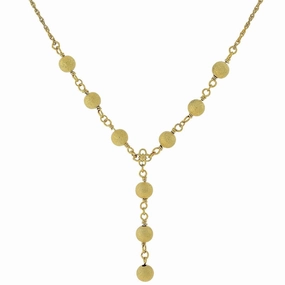 2028 Jewelry Gold Sanded Bead Y-Necklace 16"   3" Extender