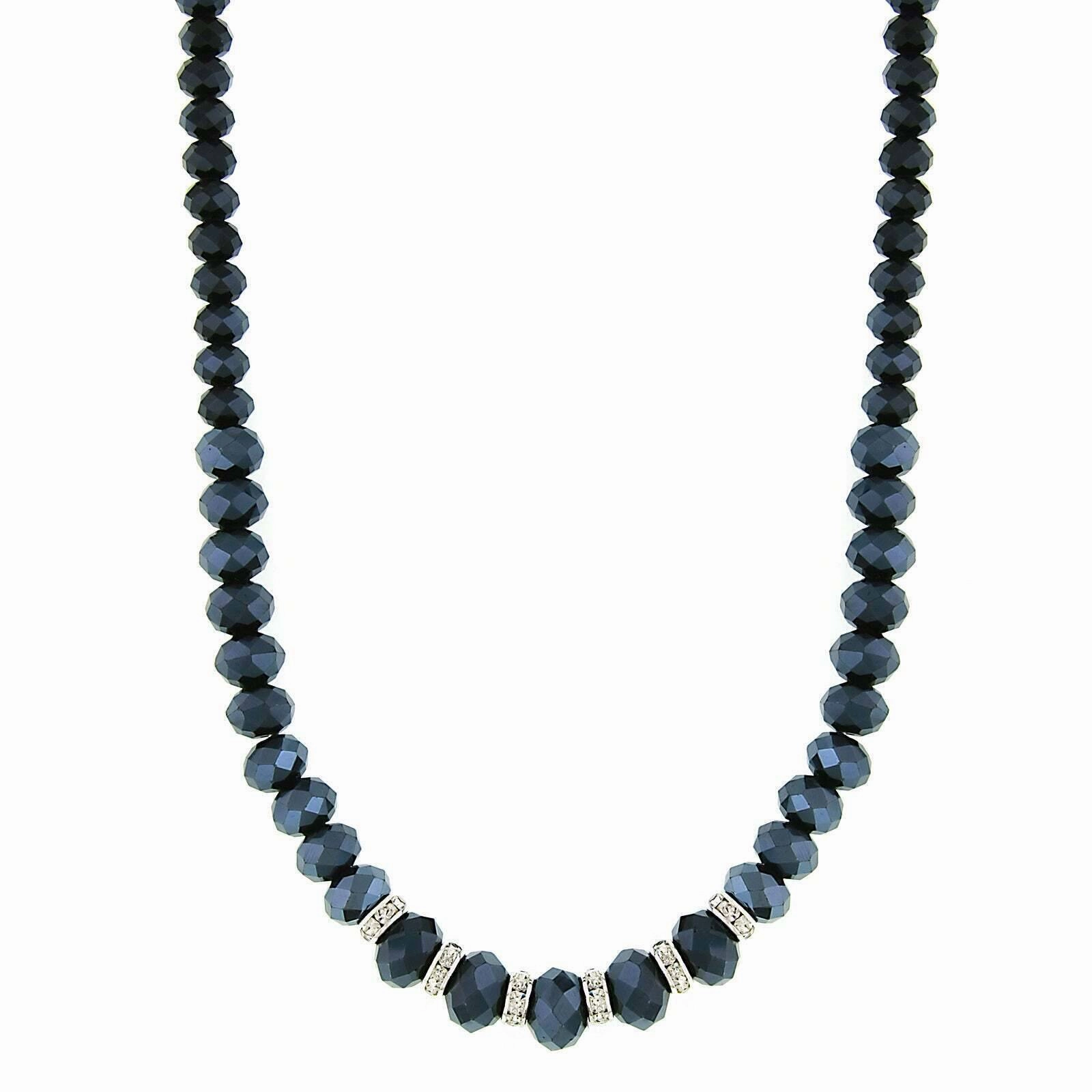 2028 Jewelry Jet Blue Ab Crystals Necklace 16"   3" Extender