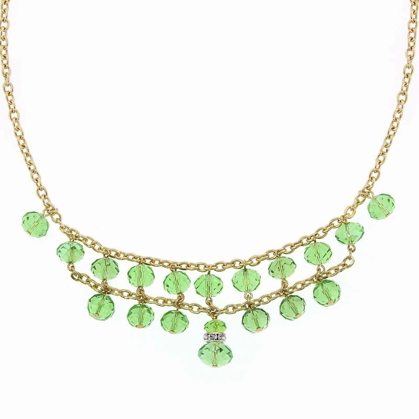 2028 Jewelry Two Row Lux Cut Beaded Drop Necklace 16"   3" Extender