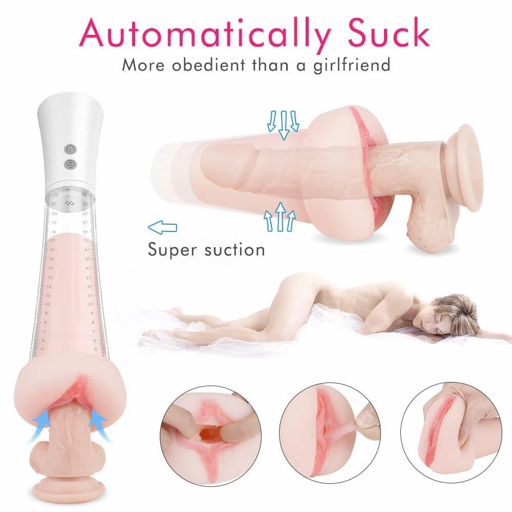 2 in 1 Penis Pump Vacuum Pussy Stroker Cock Enlargement Gear