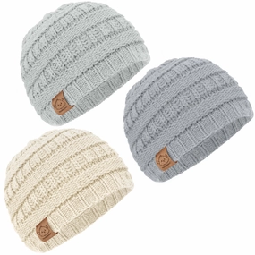 3-Pack Warmzy Baby Beanies (Cloud, M)