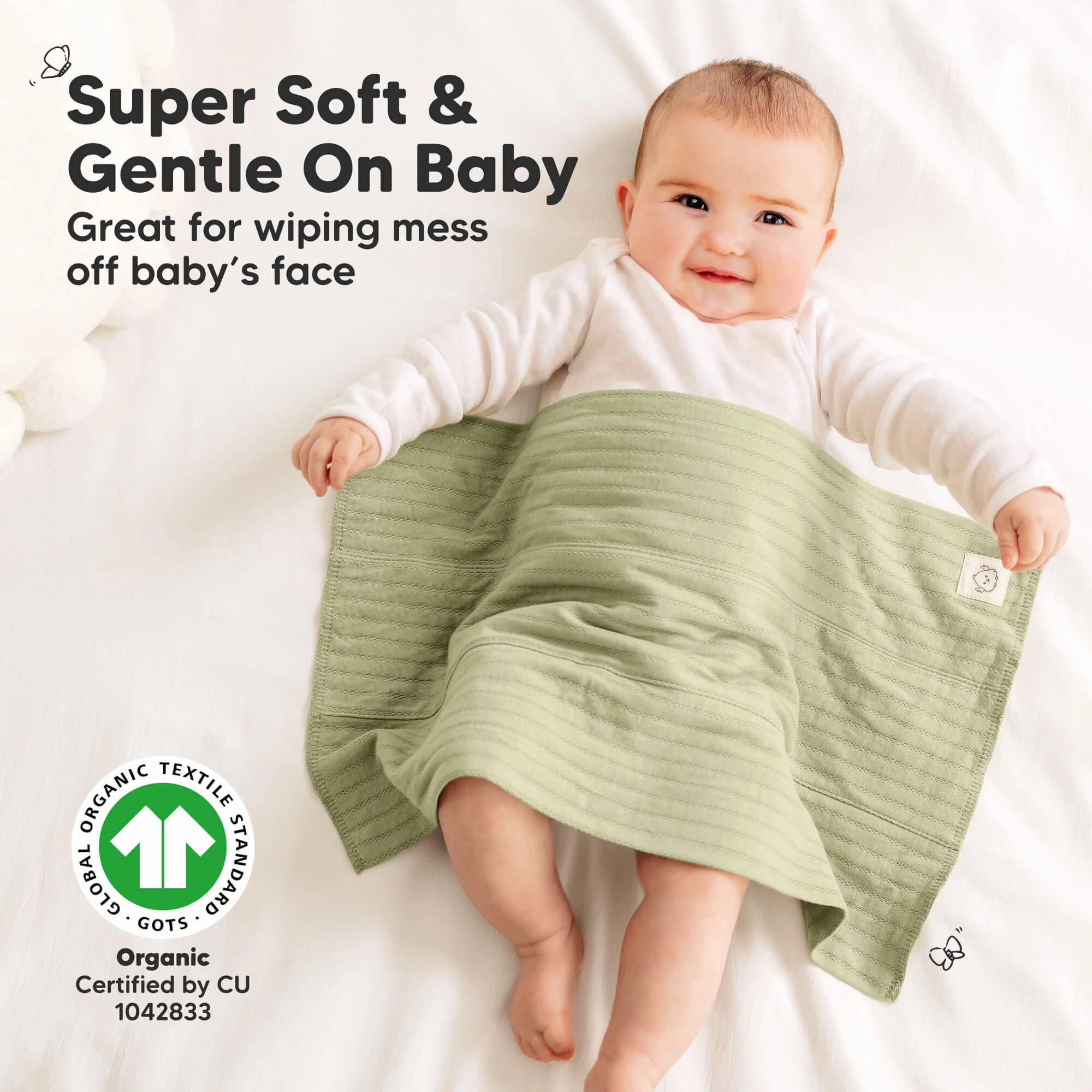6-Pack Shea (Stria) Burp Cloths