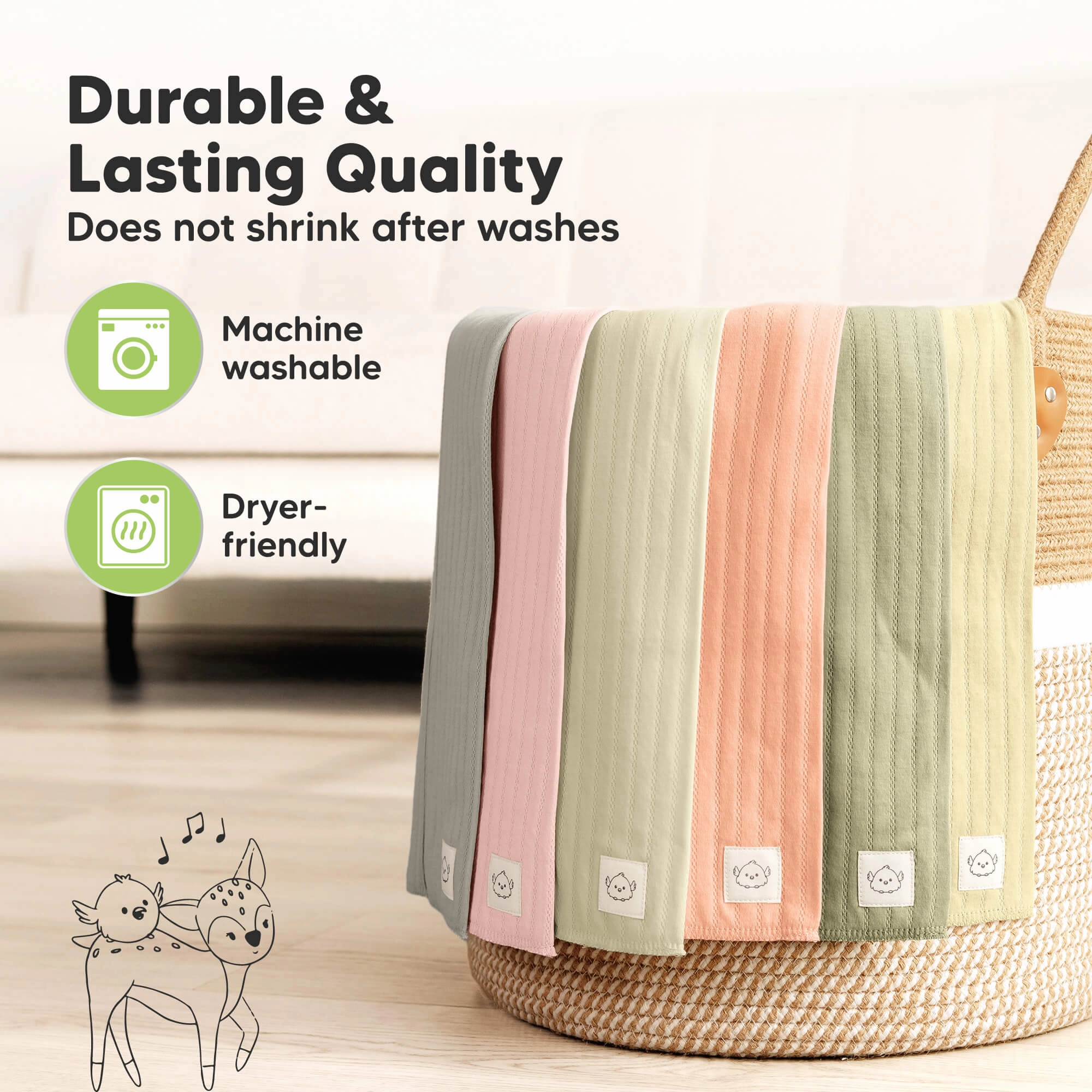 6-Pack Shea (Stria) Burp Cloths