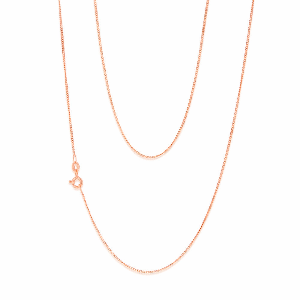 9ct Rose Solid Gold 31 Gauge Curb 51cm Chain