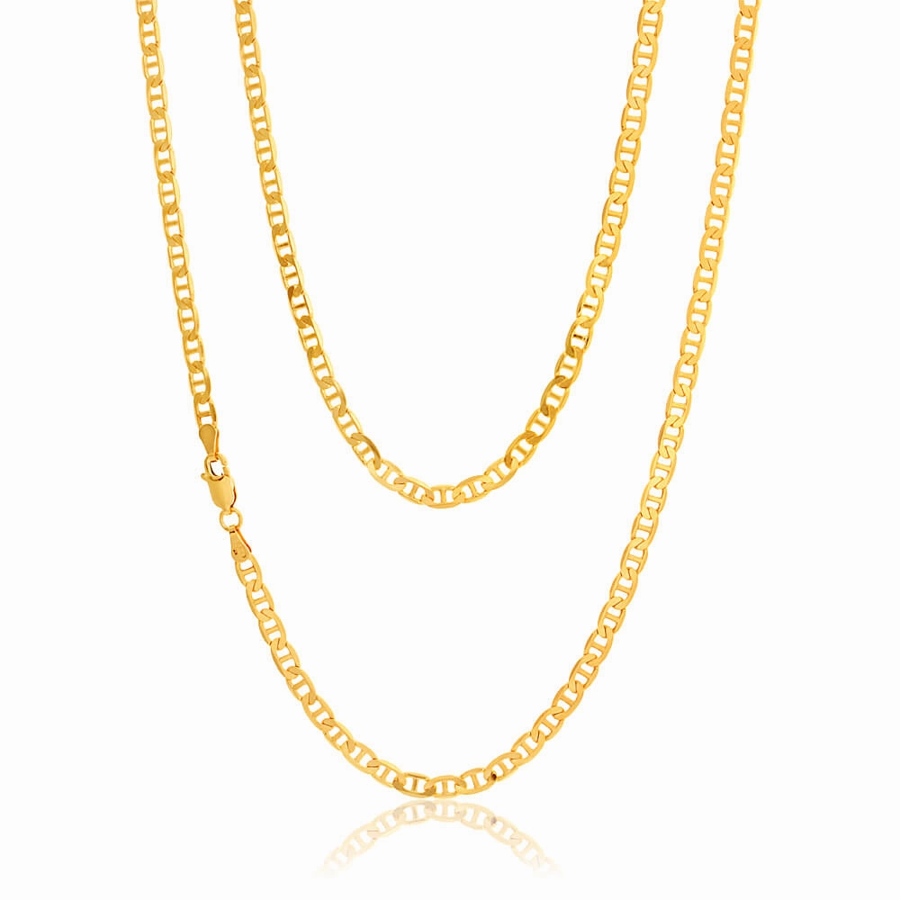 9ct Superb Yellow Solid Gold Anchor 70cm Chain