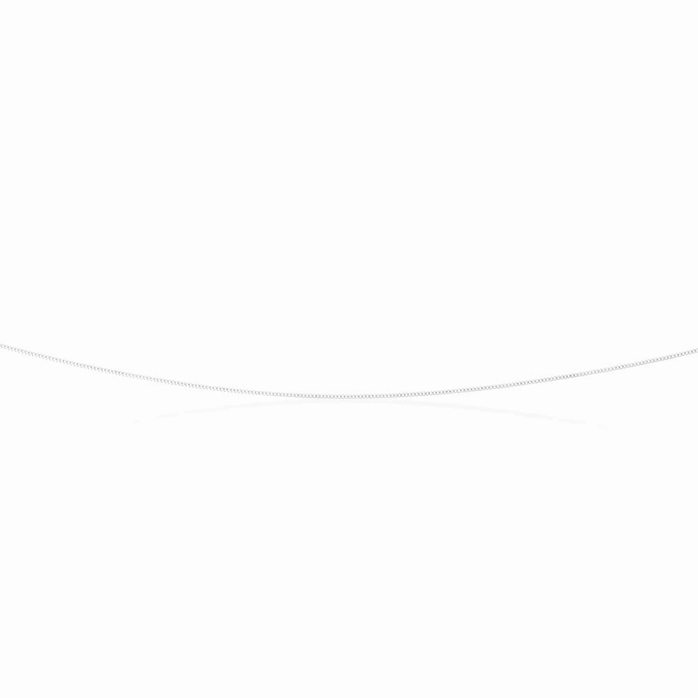 9ct White Gold 18 Gauge Fine Curb 41cm Chain