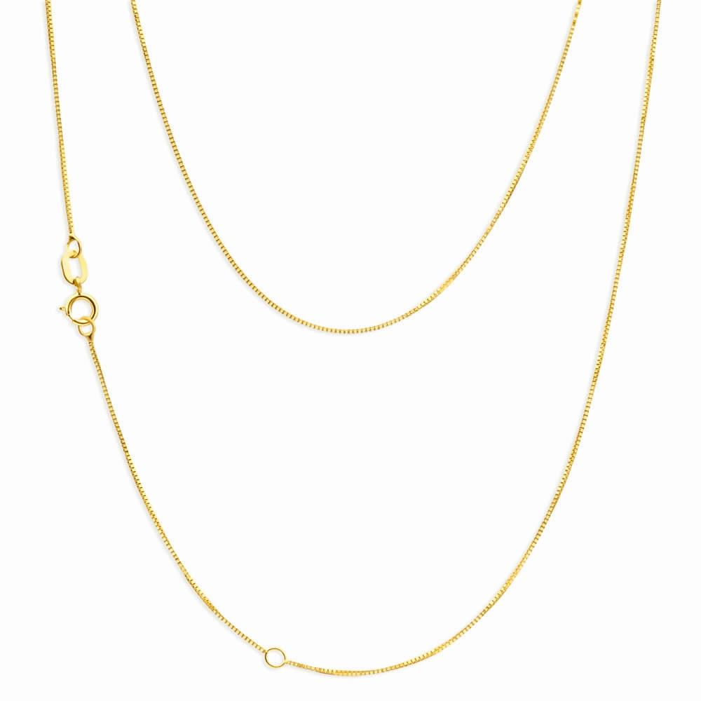 9ct Yellow Gold Box 45cm Chain with Extender