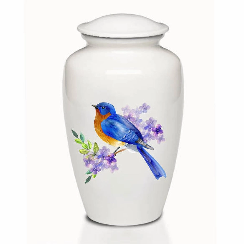 ADULT - Classic Alloy urn -2319- Blue Bird of Happiness