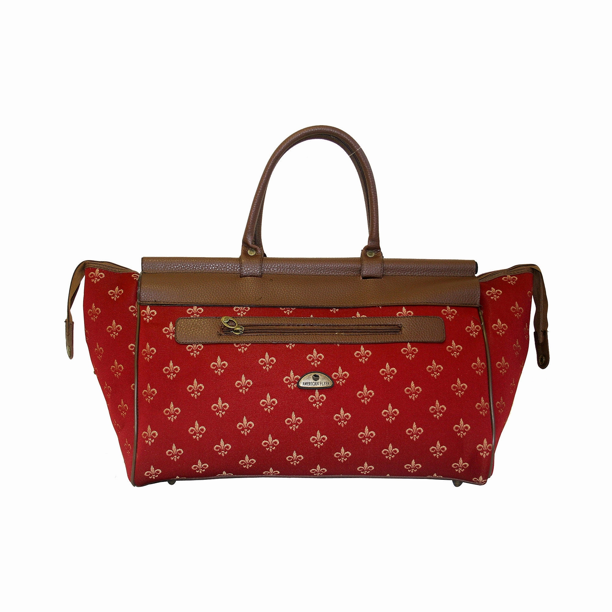 American Flyer Fleur-De-Lis 4-Pc. Expandable Upright Luggage Set - RED ONE SIZE
