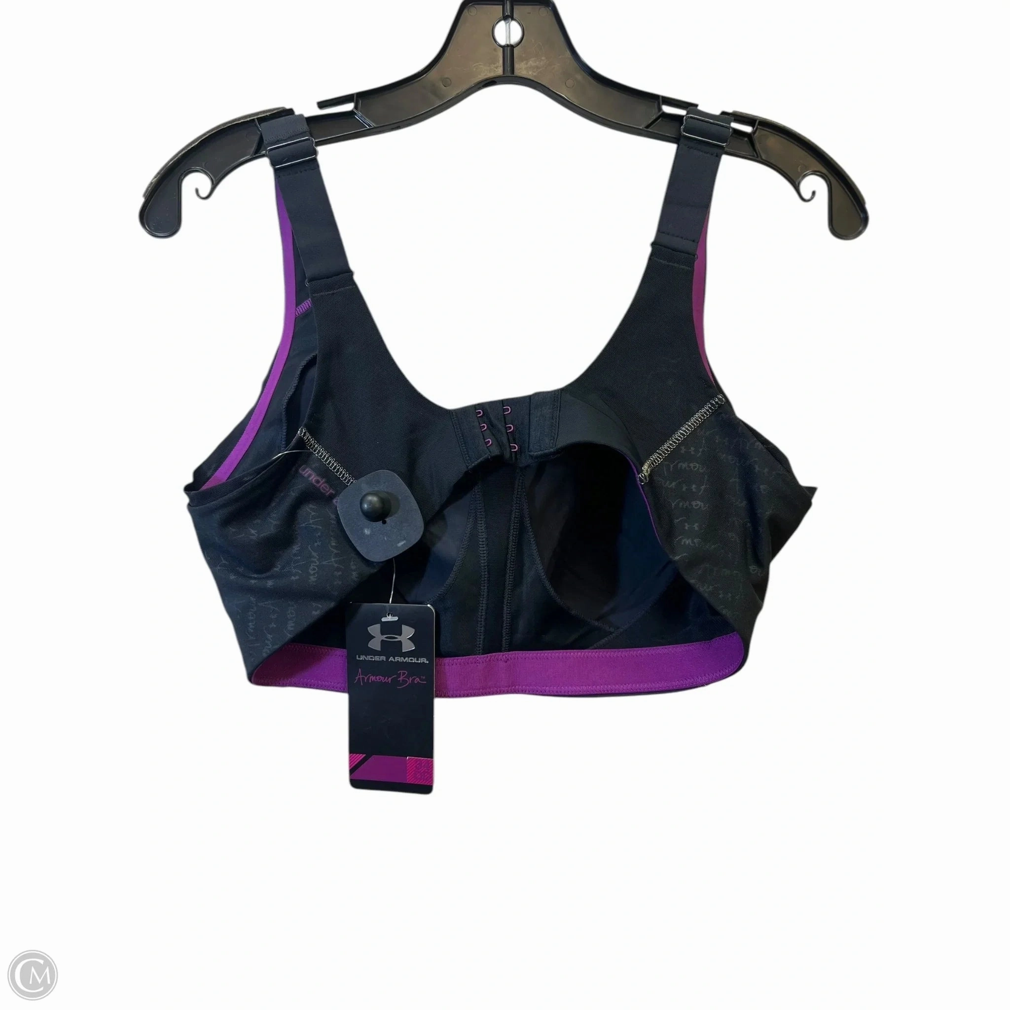 Athletic Bra By Under Armour In Black & Purple