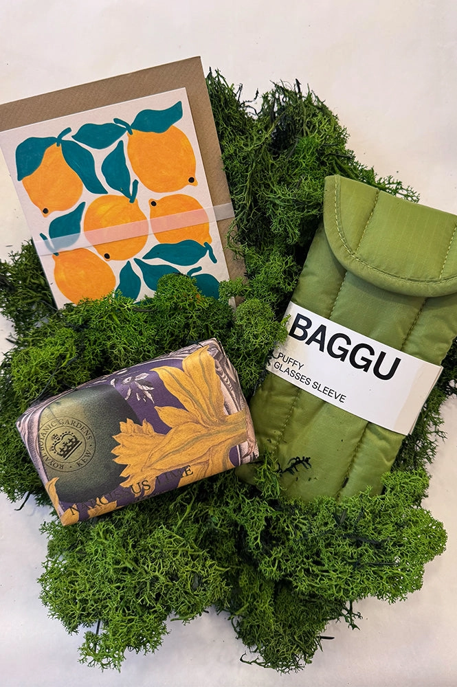 Baggu Green Juice Puffy Glasses Case