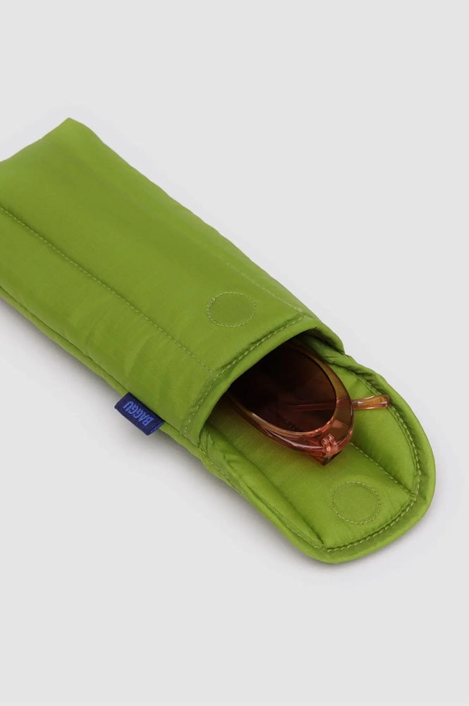 Baggu Green Juice Puffy Glasses Case