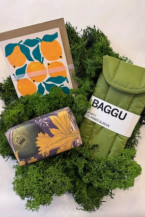Baggu Green Juice Puffy Glasses Case