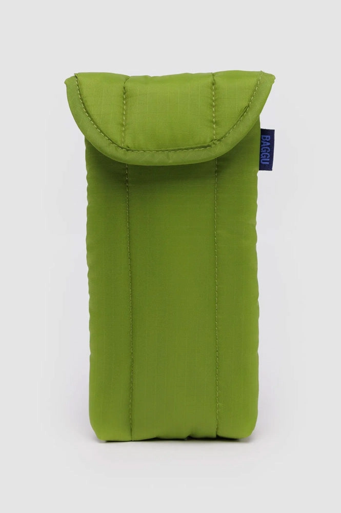 Baggu Green Juice Puffy Glasses Case