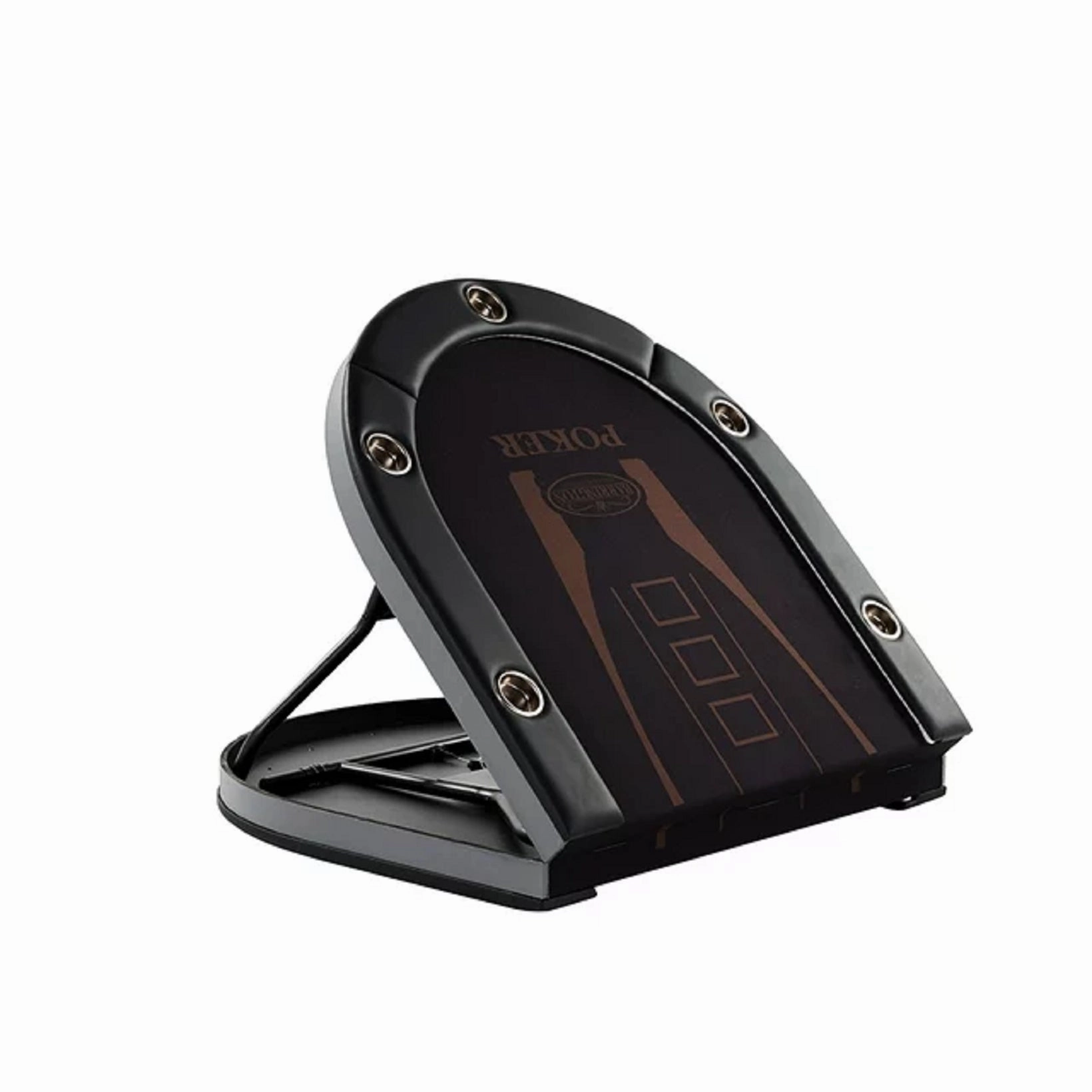 Barrington PK100Y23004 10-Player Poker Table with In-laid LED Lights, Brown and Black