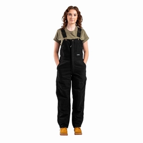 Berne Softstone Duck Insulated Bib Overalls for Ladies - Black - 3XL - Regular