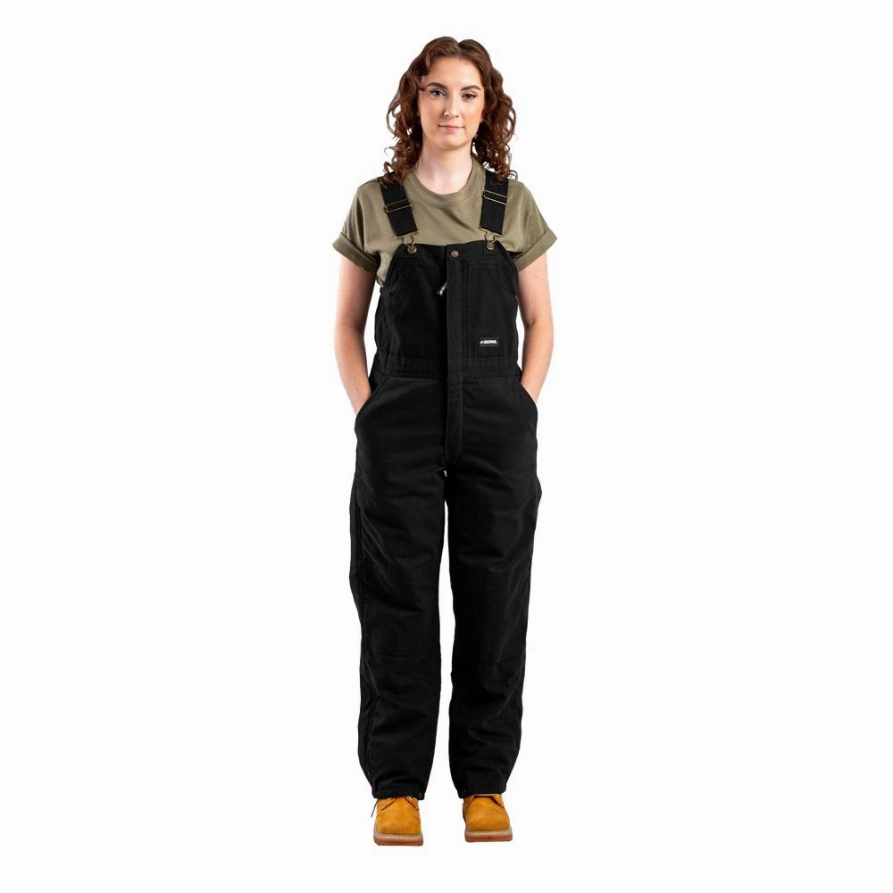 Berne Softstone Duck Insulated Bib Overalls for Ladies - Black - 3XL - Regular