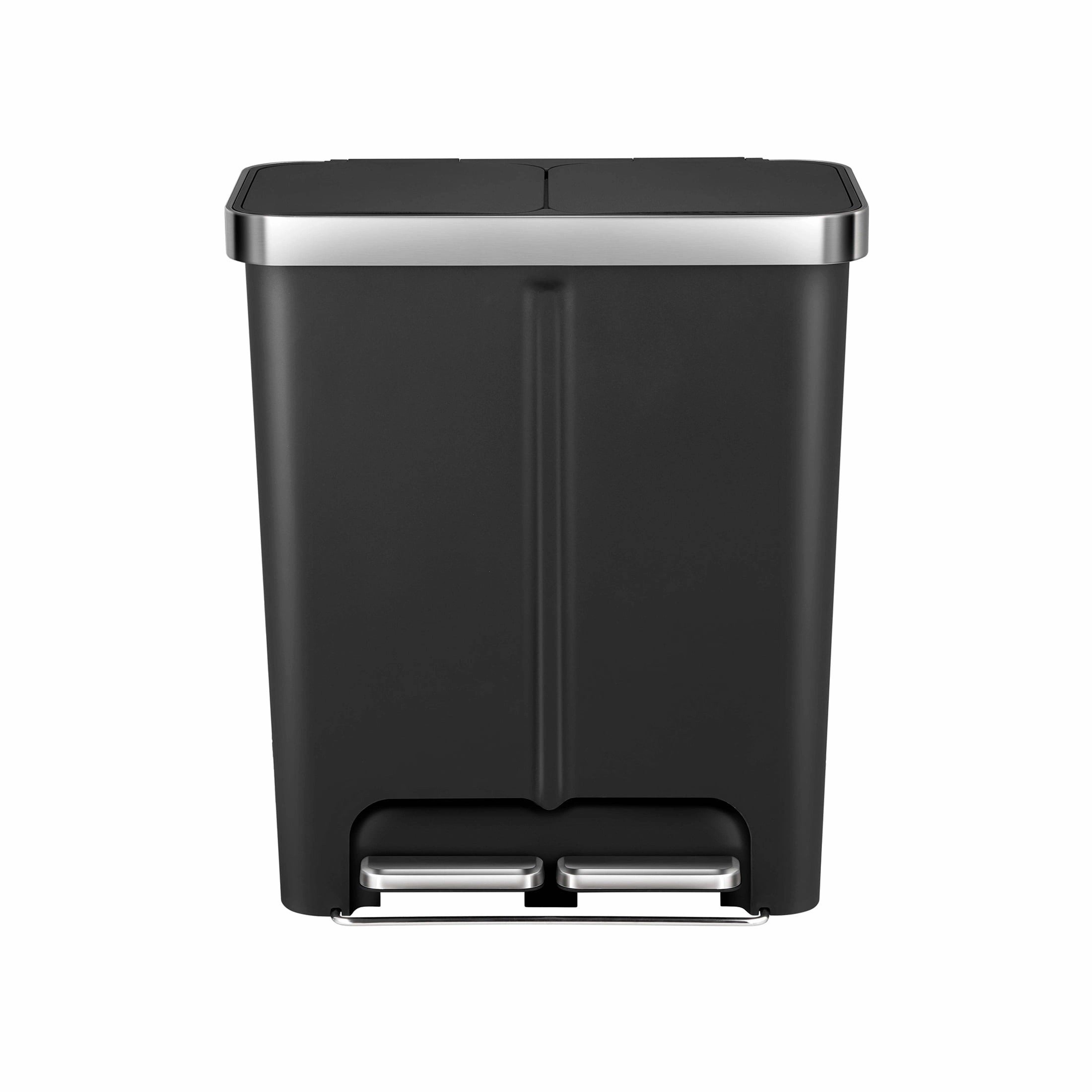 Better Homes & Gardens WM6266-34L 26L 16G Dual Bin Plastic Kitchen Step Trash Can, Black
