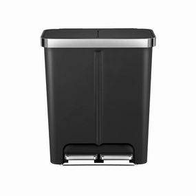Better Homes & Gardens WM6266-34L 26L 16G Dual Bin Plastic Kitchen Step Trash Can, Black