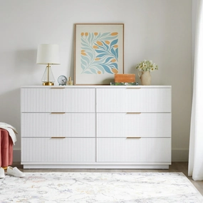 Better Homes and Gardens BHS436249972055 Lillian 6 Drawer Dresser, White