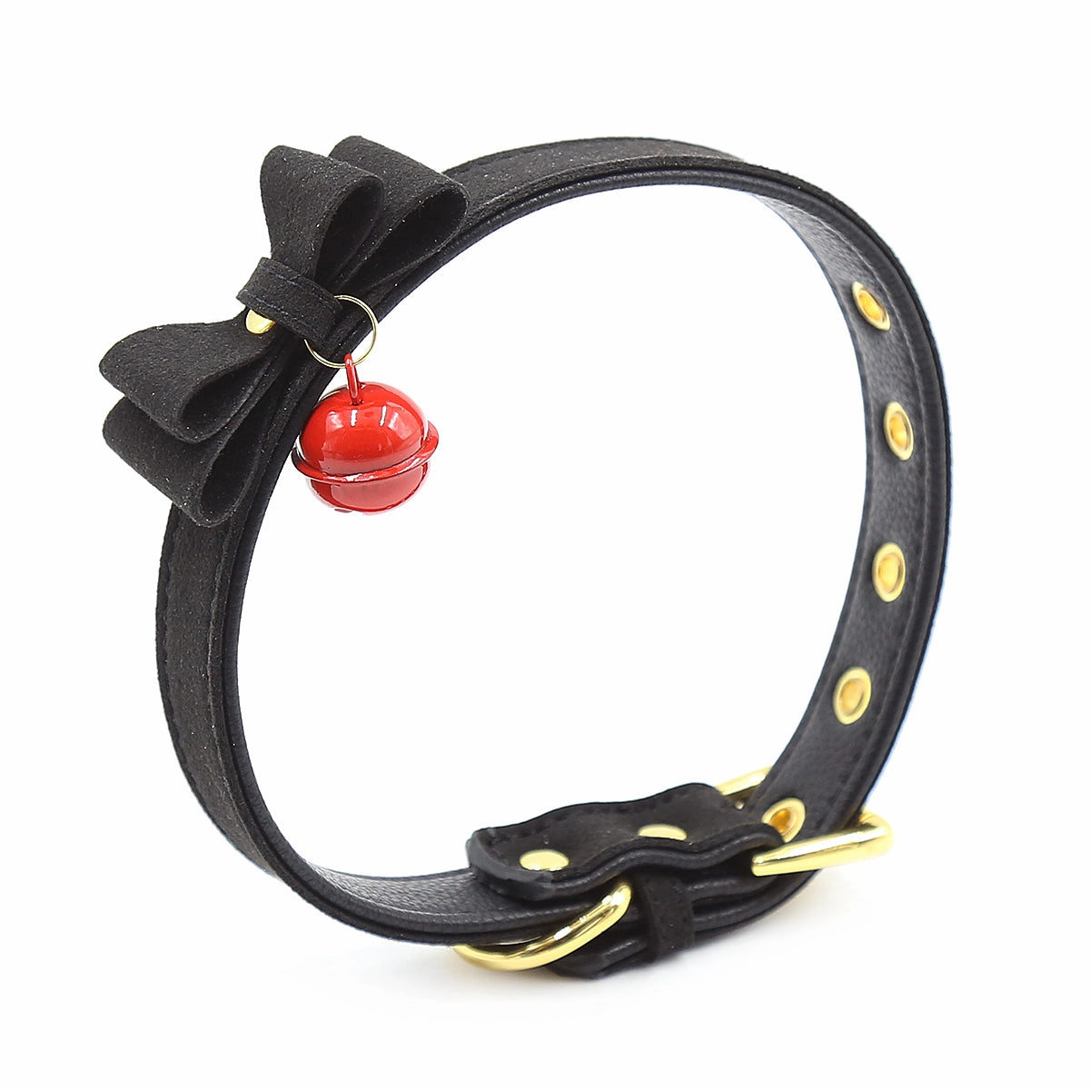 Black Cat Collar with Red Bell