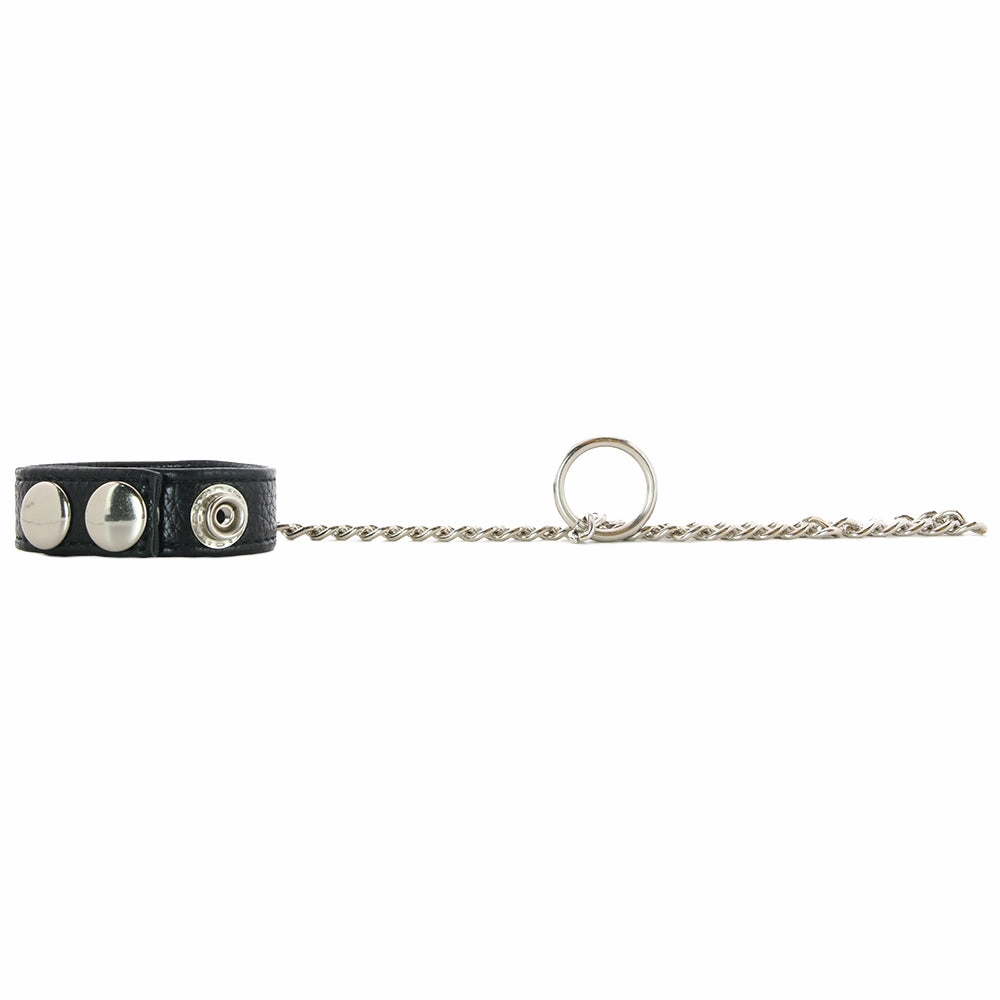 Blue Line Snap Cock Ring with Leash