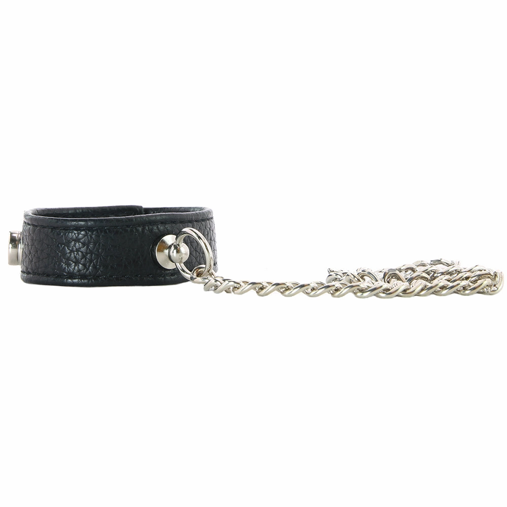 Blue Line Snap Cock Ring with Leash