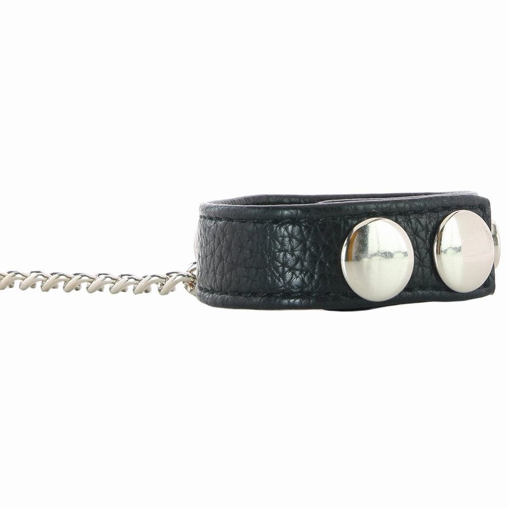 Blue Line Snap Cock Ring with Leash