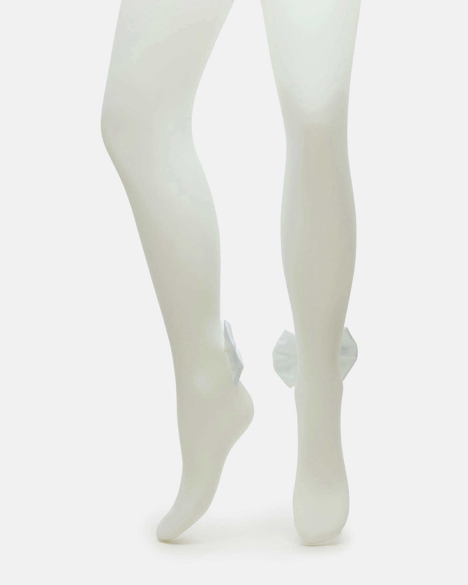 BRIDAL BOW TIGHTS SHEER WHITE