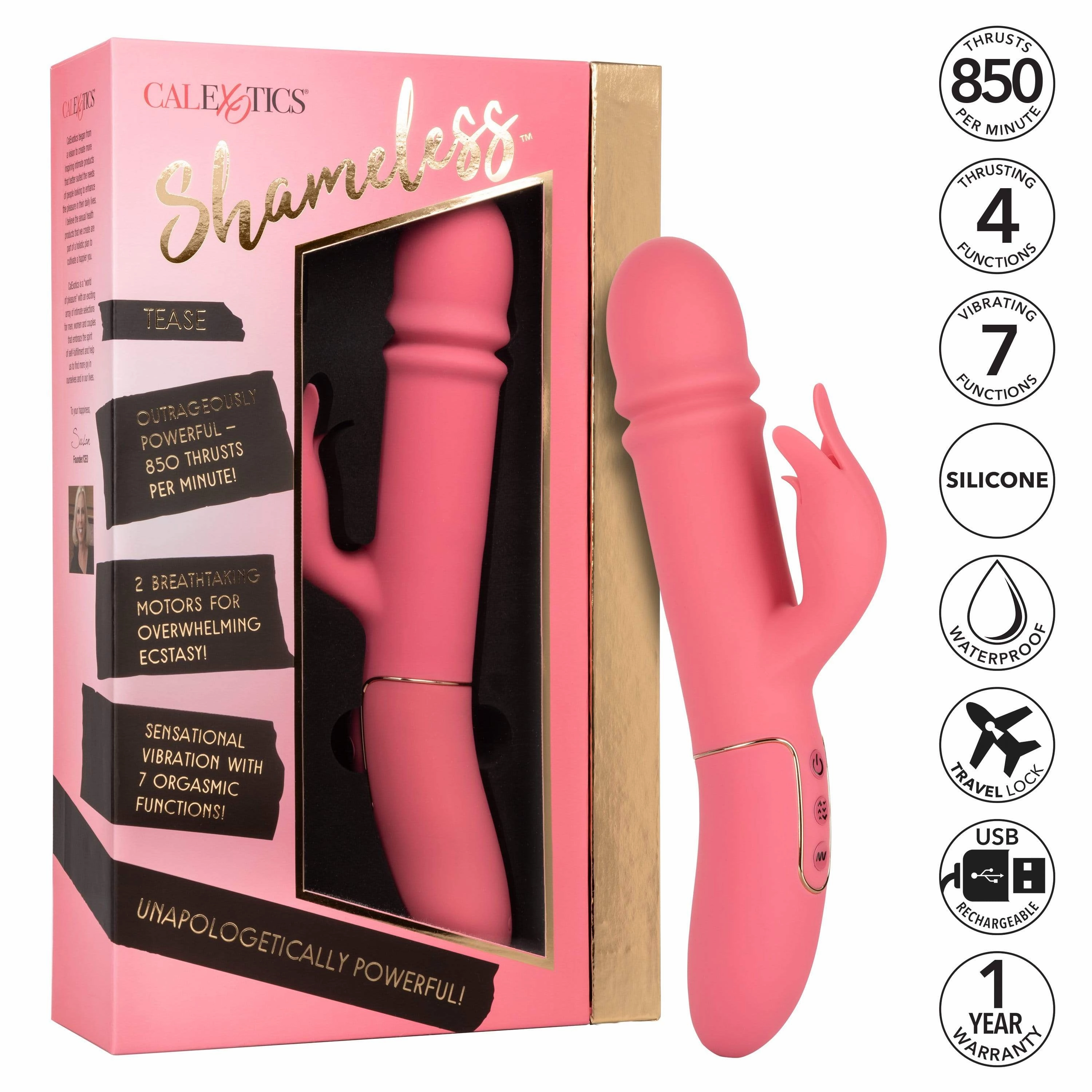 California Exotics - Shameless Tease Rabbit Vibrator (Pink)