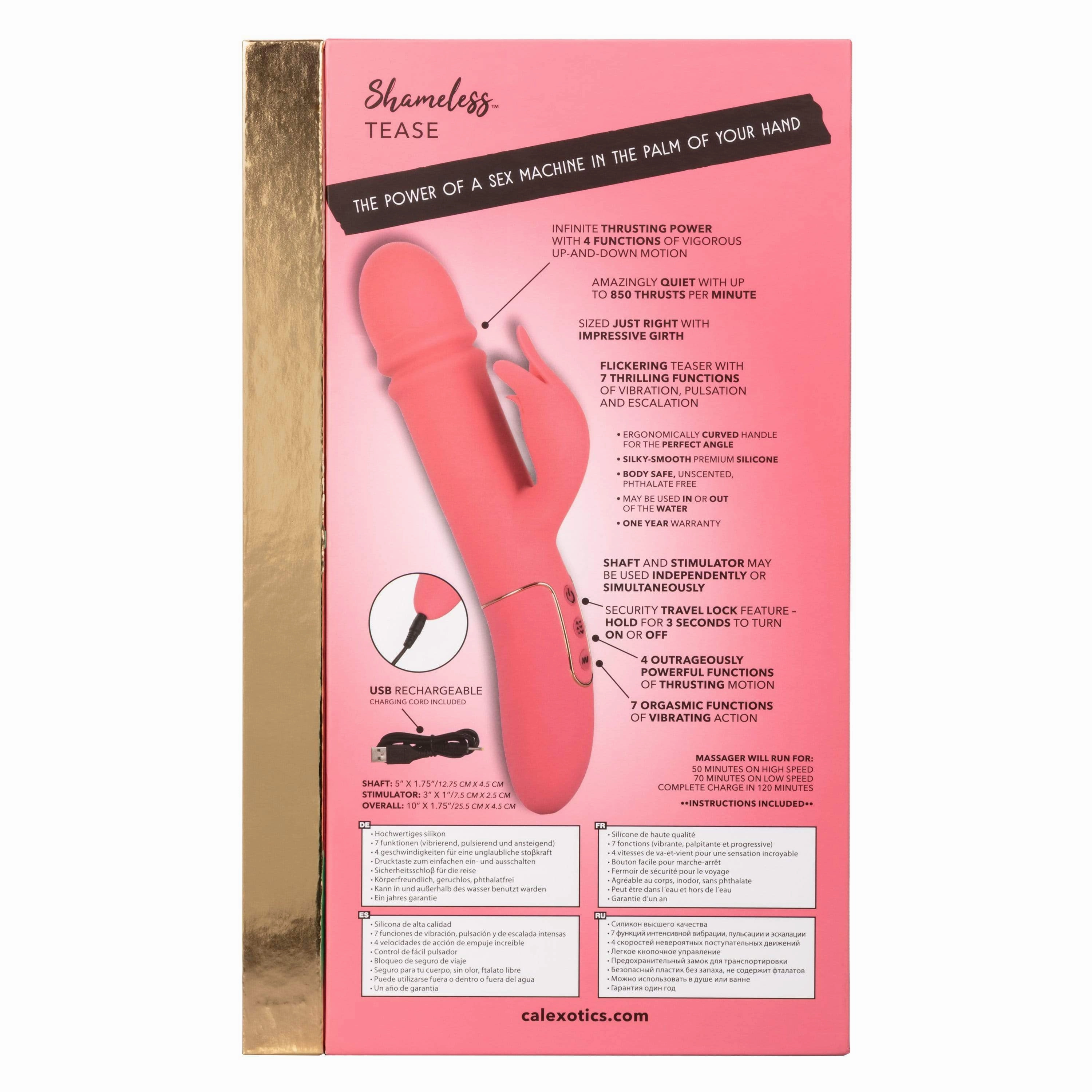 California Exotics - Shameless Tease Rabbit Vibrator (Pink)