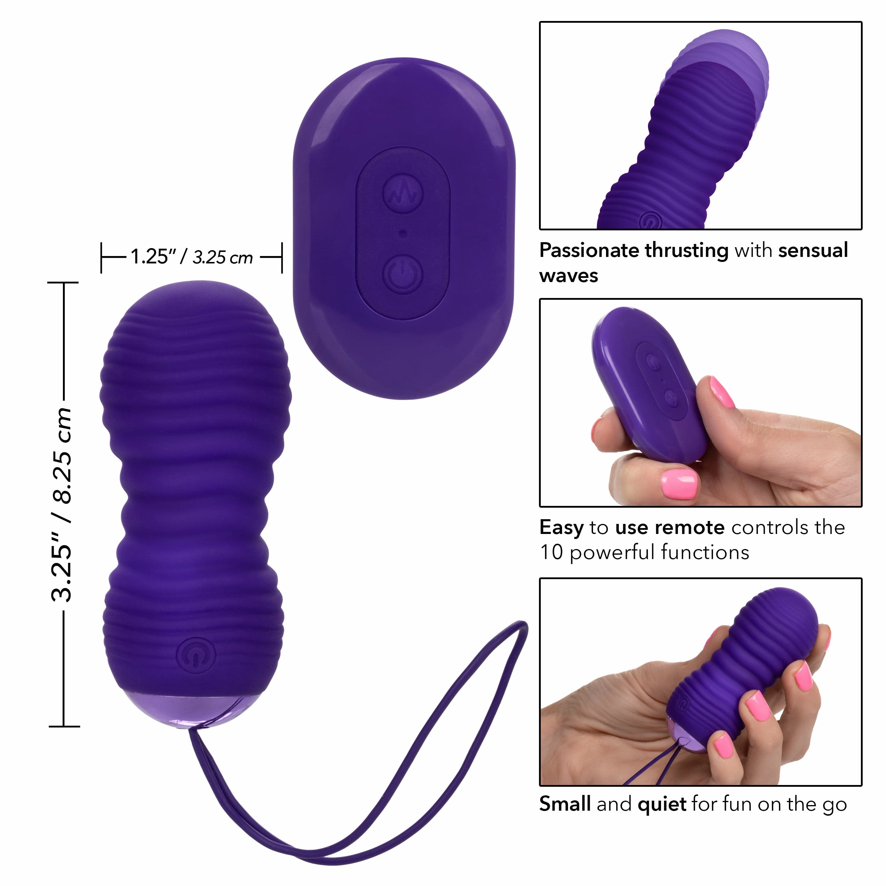 California Exotics - Slay ThrustMe Remote Control Thrusting Egg Massager (Purple)