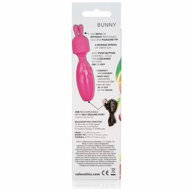 California Exotics - Tiny Teasers Rechargeable Bunny Wand Massager (Pink)