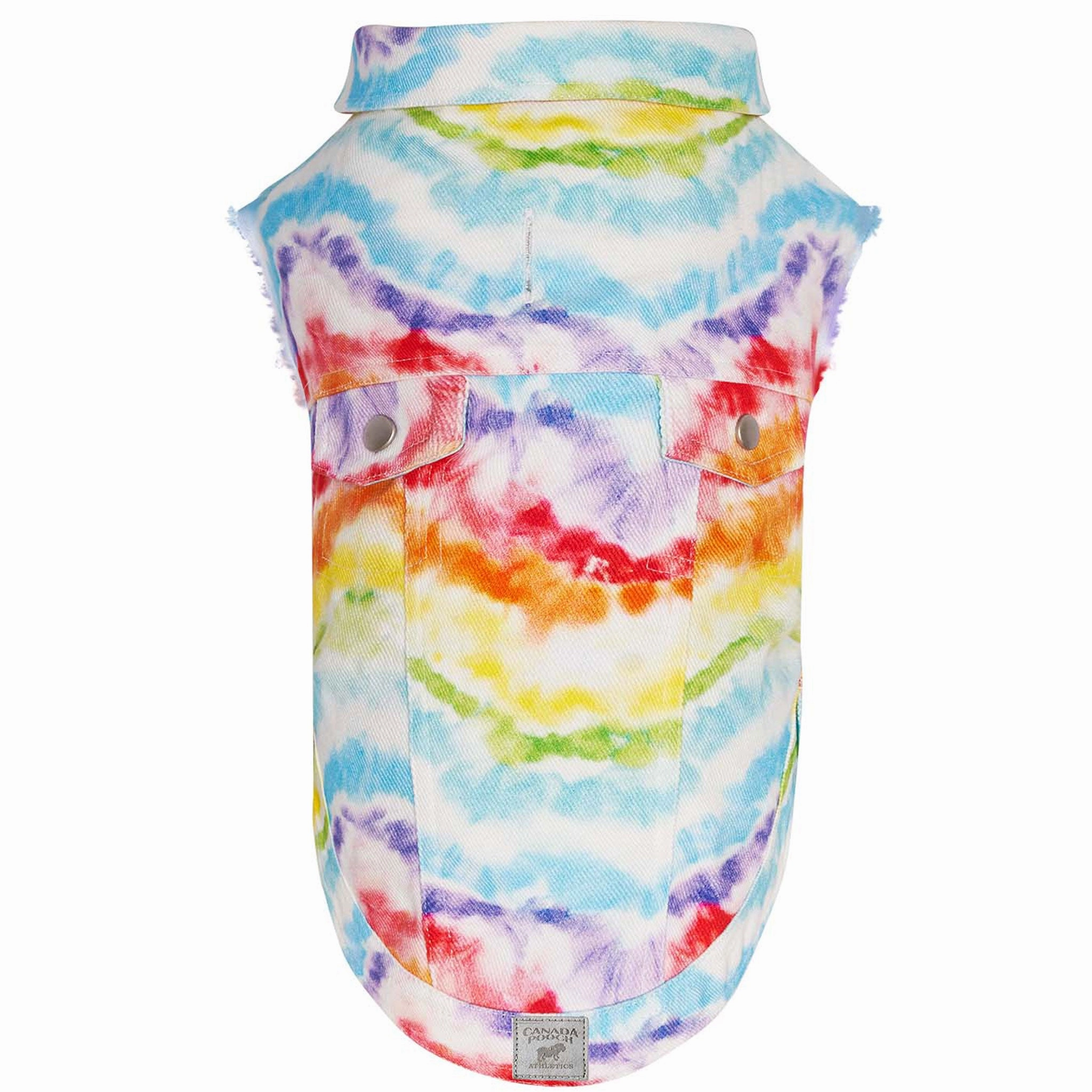 Canada Pooch Downtown Denim Rainbow Dog Vest