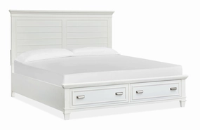 Charleston 3 - Piece King Storage Bed - Dove White