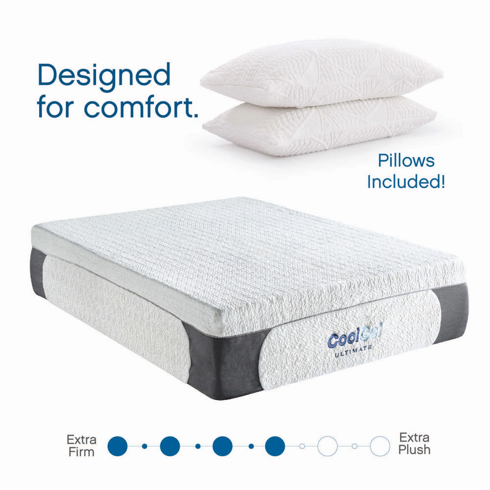 Classic Brands 410167-1150 Cool Gel 14" Gel Memory Foam Mattress with BONUS 2 Pillows, Queen