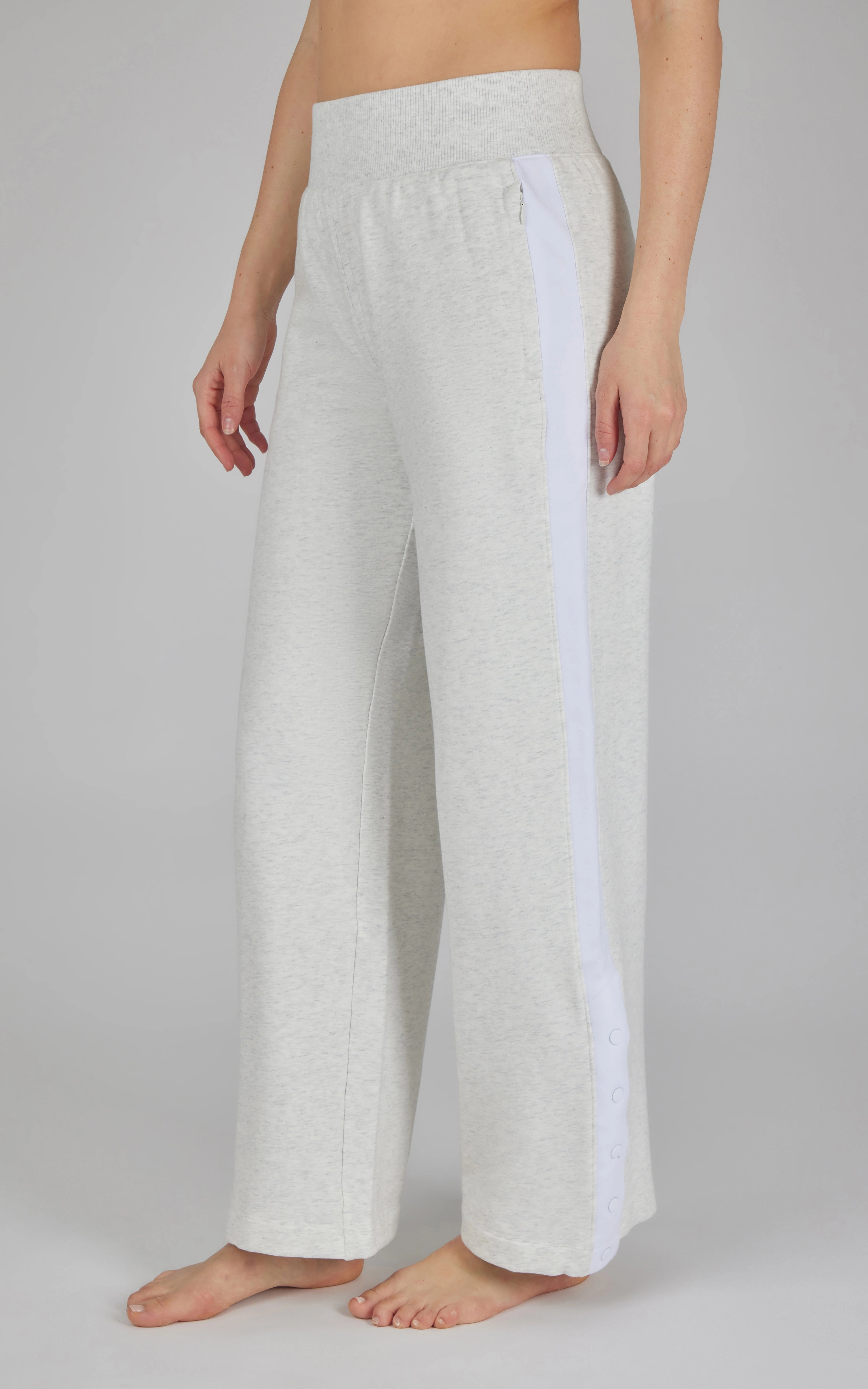 Cloud Plush Wide Leg Pant with Snap Detail