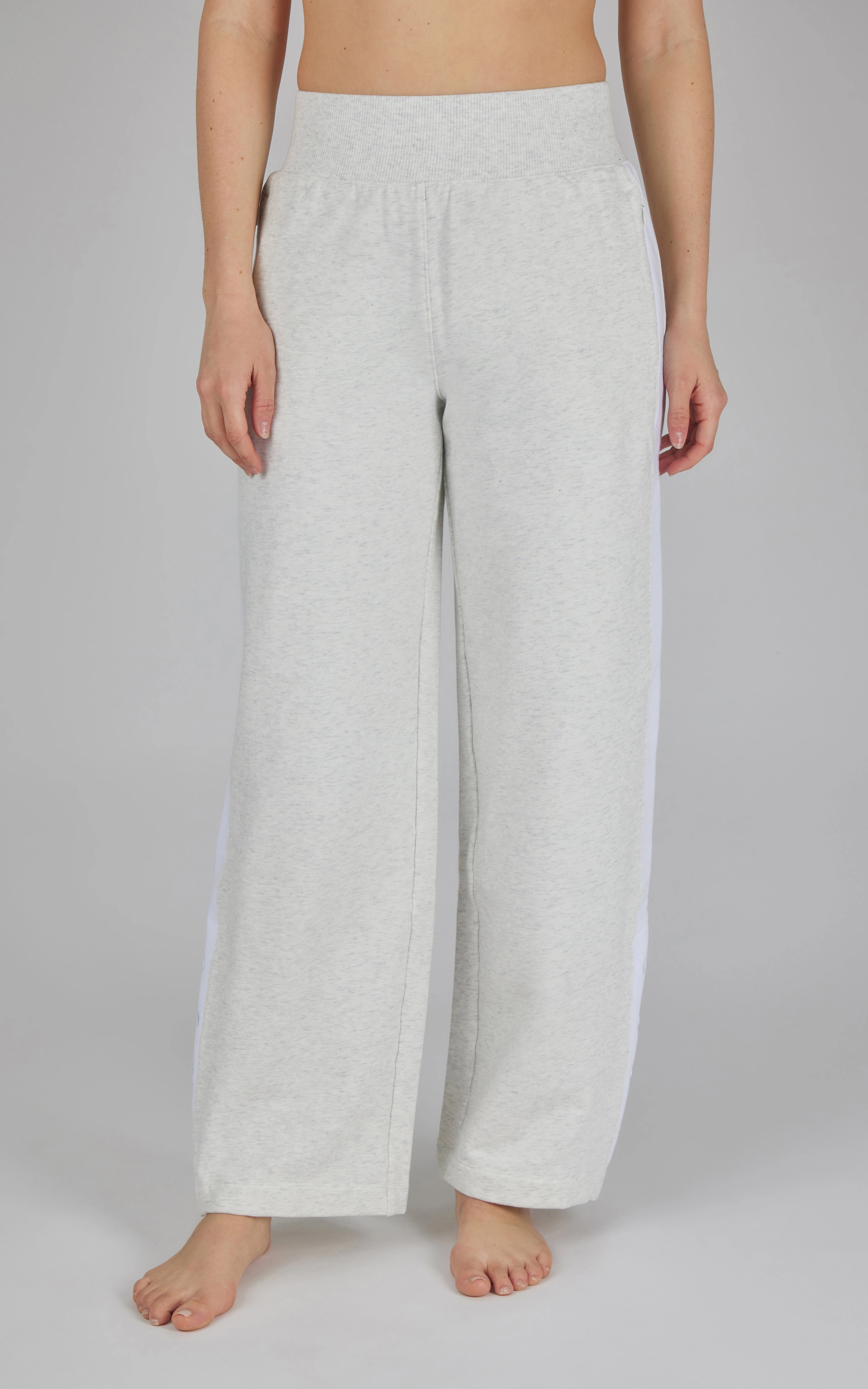 Cloud Plush Wide Leg Pant with Snap Detail