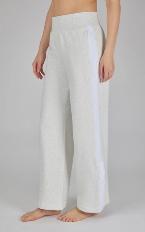 Cloud Plush Wide Leg Pant with Snap Detail
