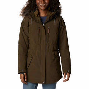 Columbia 2008051 Payton Pass Interchange Jacket for Ladies - Olive Green/Black Sherpa - S