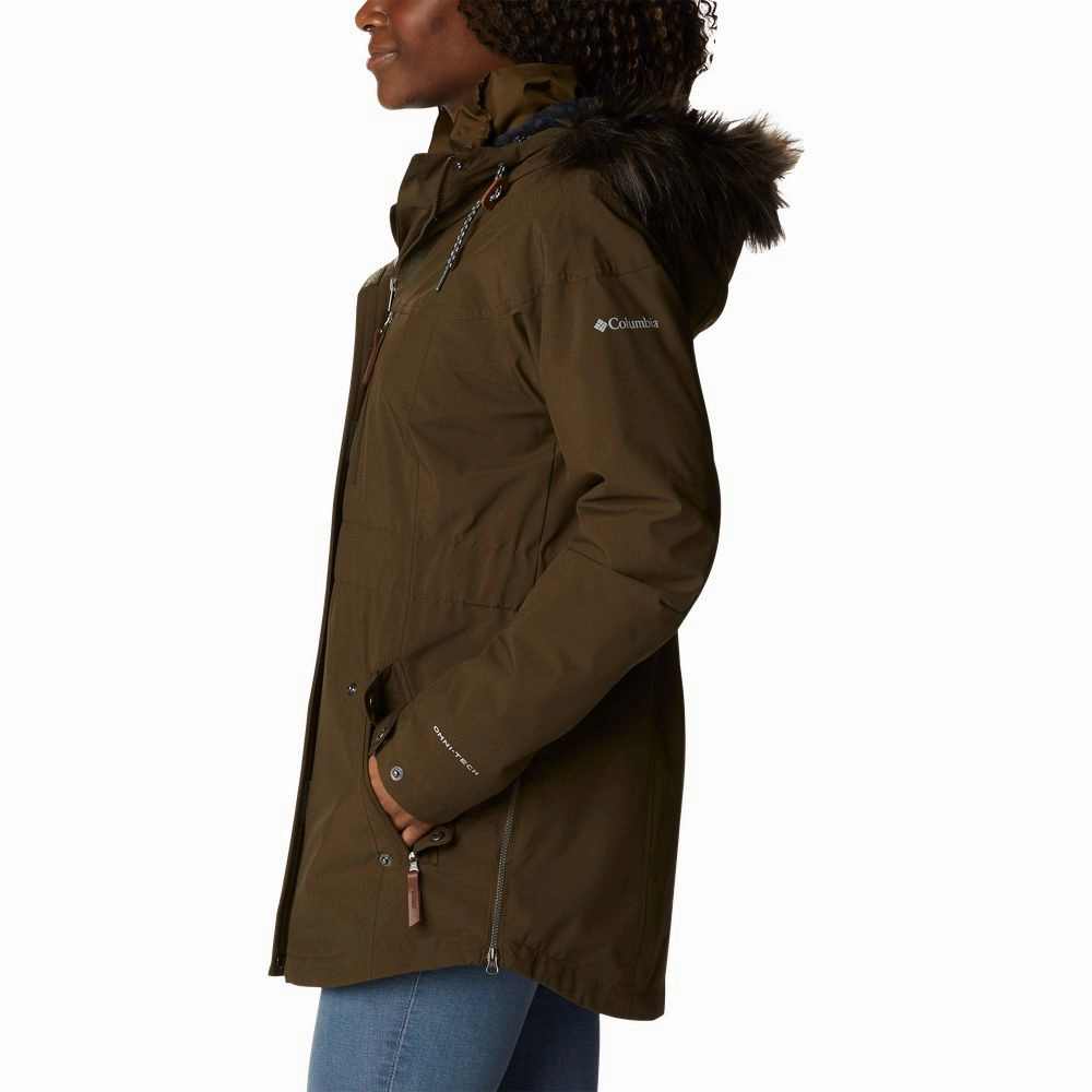 Columbia 2008051 Payton Pass Interchange Jacket for Ladies - Olive Green/Black Sherpa - S
